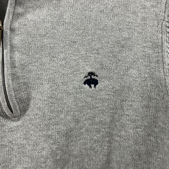 Brooks Brother 346 Gray Sweater Mock Neck Pullover Medium Men's 100% Supima - Picture 3 of 8